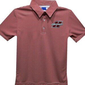 Henderson State Reddies Embroidered Red Stripes BOYS Short Sleeve Polo Box Shirt